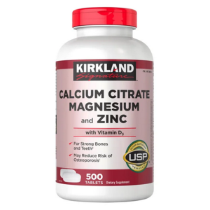 Kirkland Signature Calcium Citrate, Magnesium and Zinc, 500 viên của Mỹ