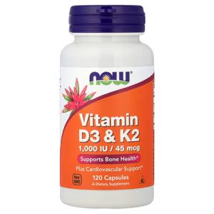 NOW Foods, Vitamin D3 & K2 120 viên của Mỹ