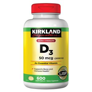 Kirkland Signature Extra Strength D3 50 mcg 600 viên của Mỹ
