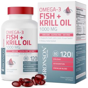 Broson Omega-3 Fish + Krill Oil 1000 MG 120 viên của Mỹ