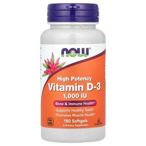 NOW Foods Vitamin D-3 High Potency 1000 IU 180 viên của Mỹ