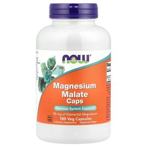 NOW Foods Magnesium Malate Caps 95 mg 180 viên của Mỹ