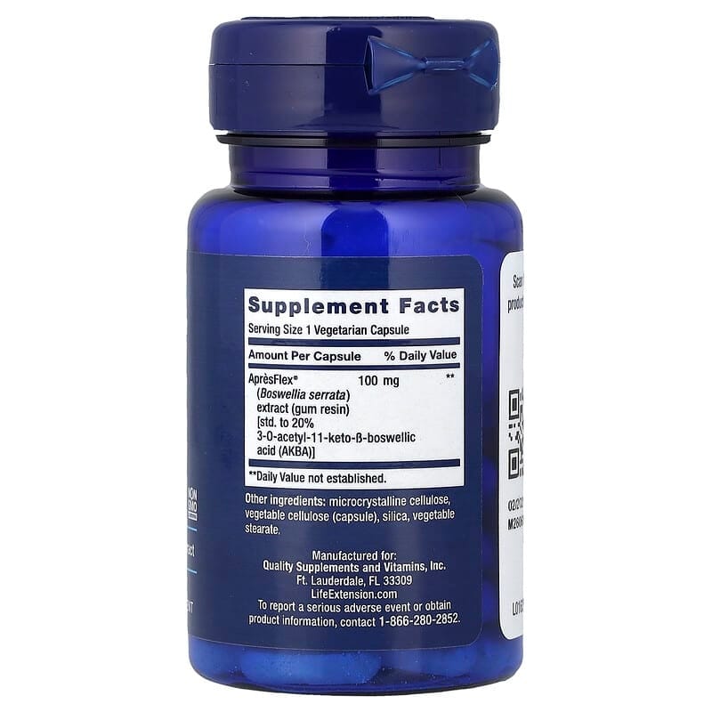 Life Extension 5-LOX Inhibitor with ApresFlex® 100 mg 60 viên của Mỹ - Ảnh 2
