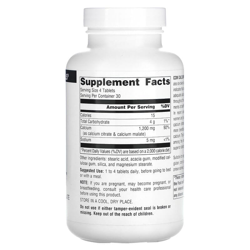 Source Naturals CCM Calcium 300 mg 120 viên của Mỹ - Ảnh 2