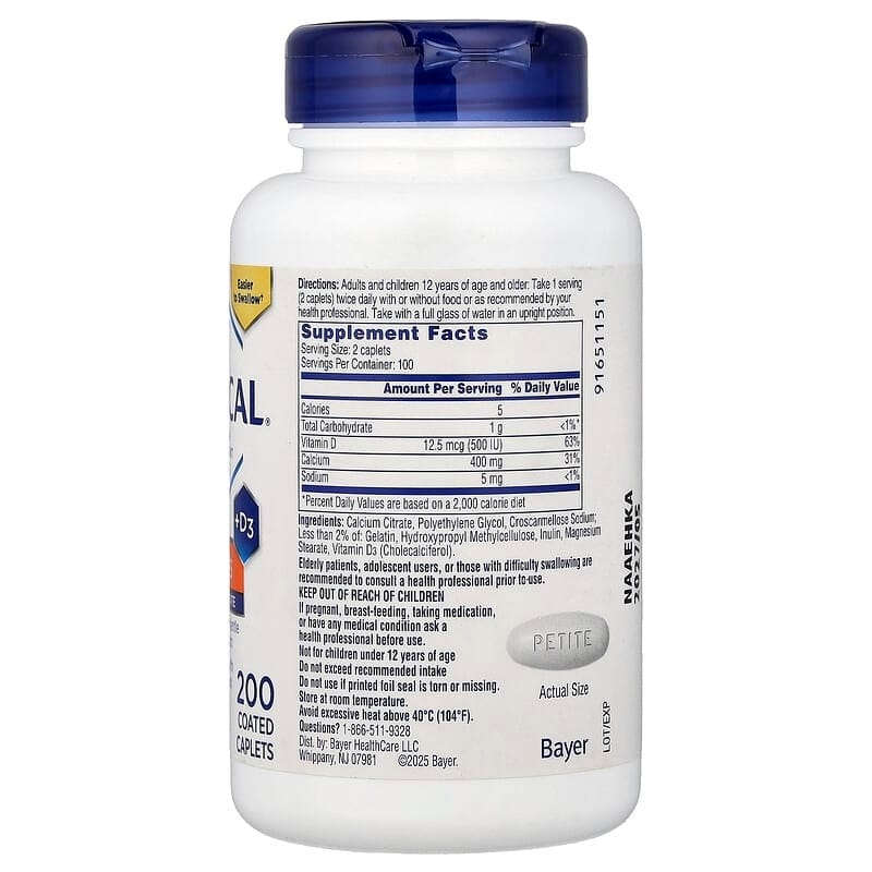 Citracal Petites 200 coated caplets của Mỹ - Ảnh 2