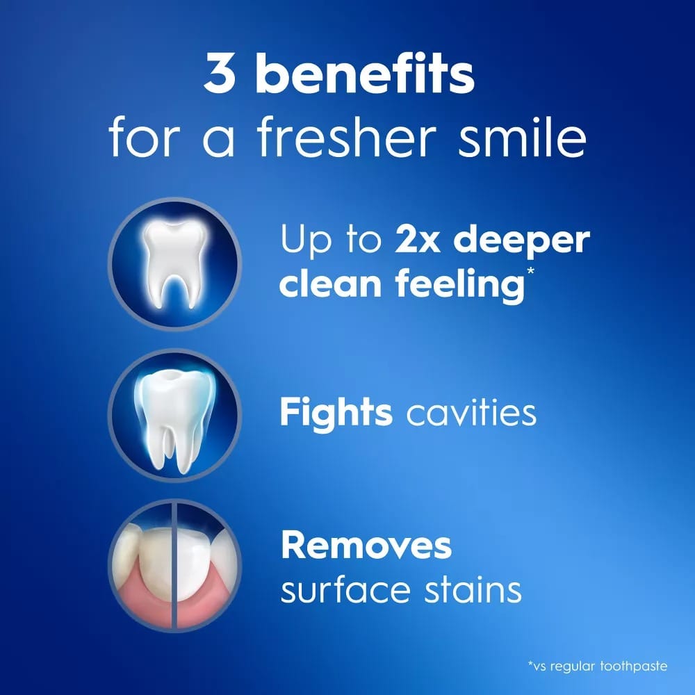 Crest + Deep Clean Complete Whitening Toothpaste Effervescent Mint 5.4oz - Ảnh 3