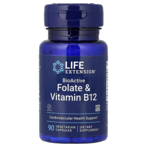 Life Extension BioActive Folate & Vitamin B12 90 Vegetarian Capsules của Mỹ