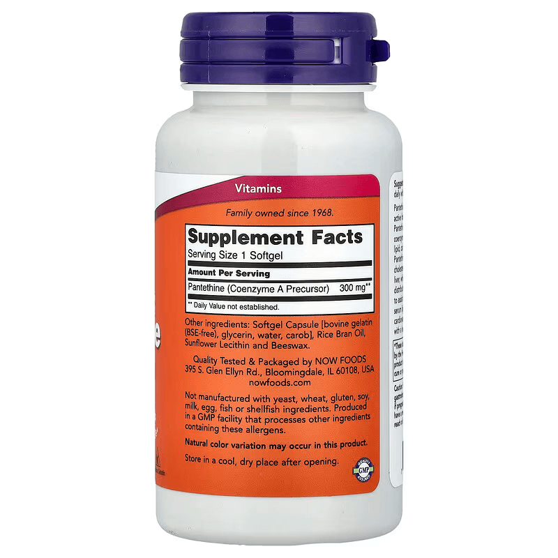 NOW Foods Pantethine 300 mg 60 Softgels của Mỹ - Ảnh 2