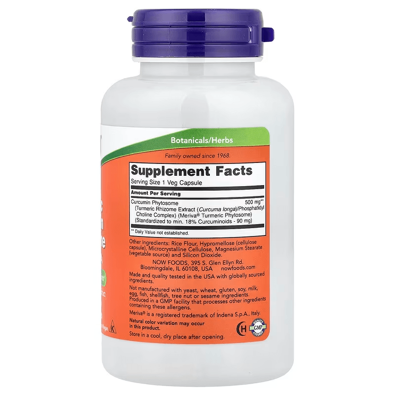 Viên uống nghệ NOW Foods Turmeric Curcumin Phytosome 60 viên - Ảnh 2